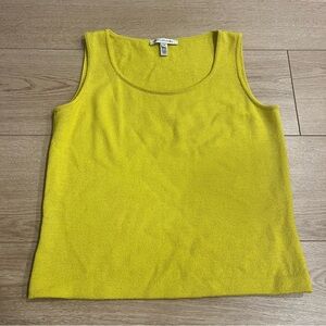 St. John Lime Green Santana Knit Wool Blend Tank Top Sleeveless Size P